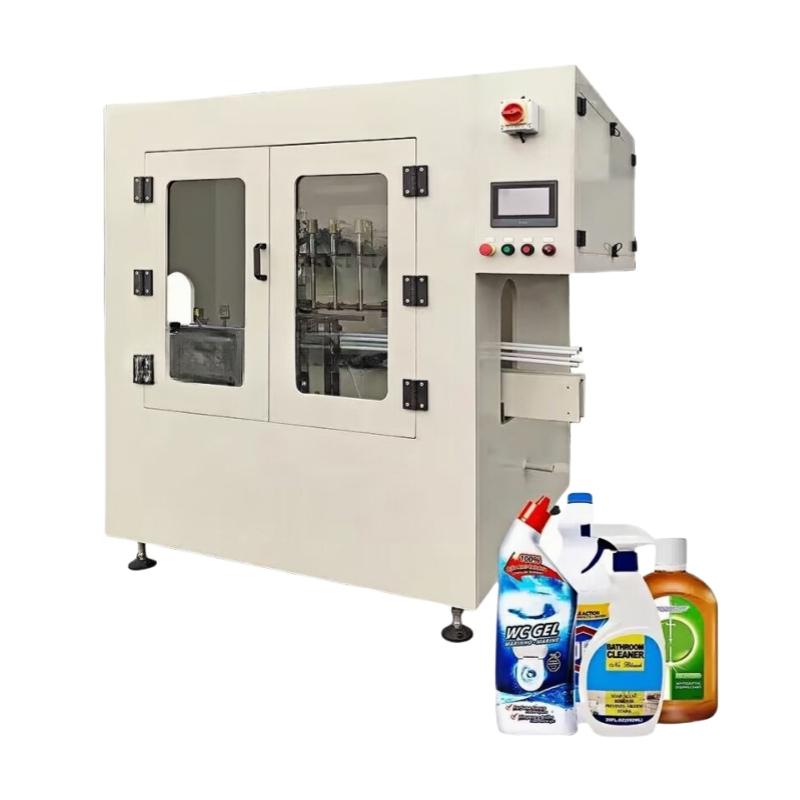 XLY Automatic Anti Corrosive Bottle Liquid Toilet Cleaner Bleach Filling capping labeling machine Filling production line