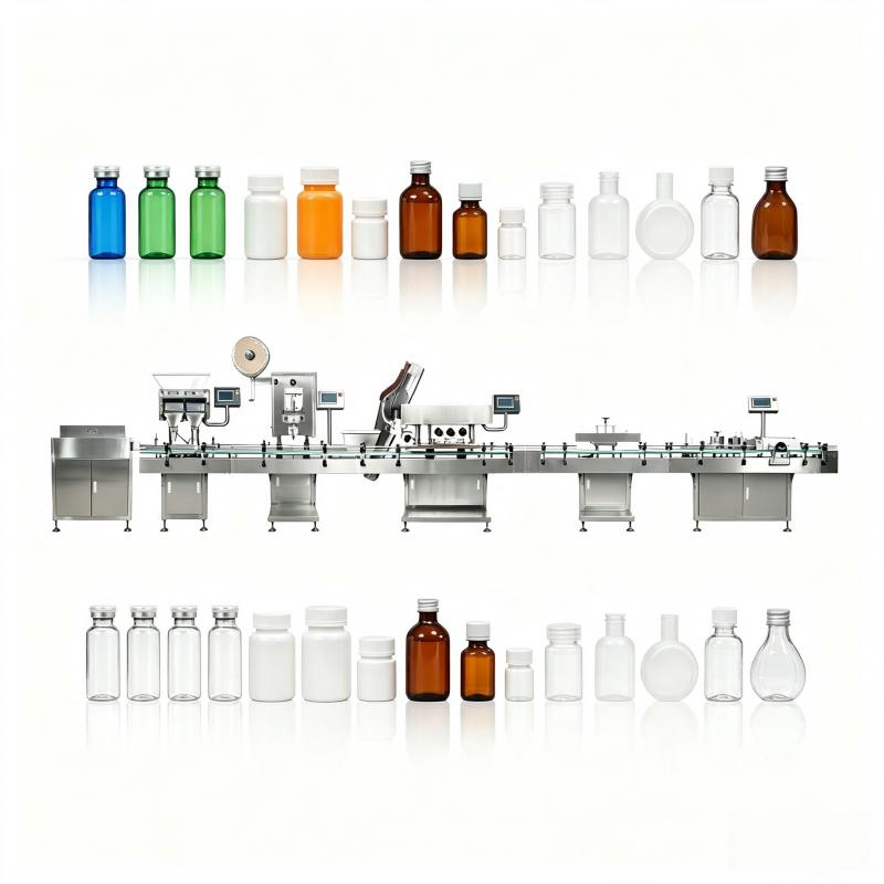 Tablet Gummy Bottling Packing Machine Production Counter Counting Line  Under the driving of the vibration, the products pass through the regulating valve below the material container, moving forward 