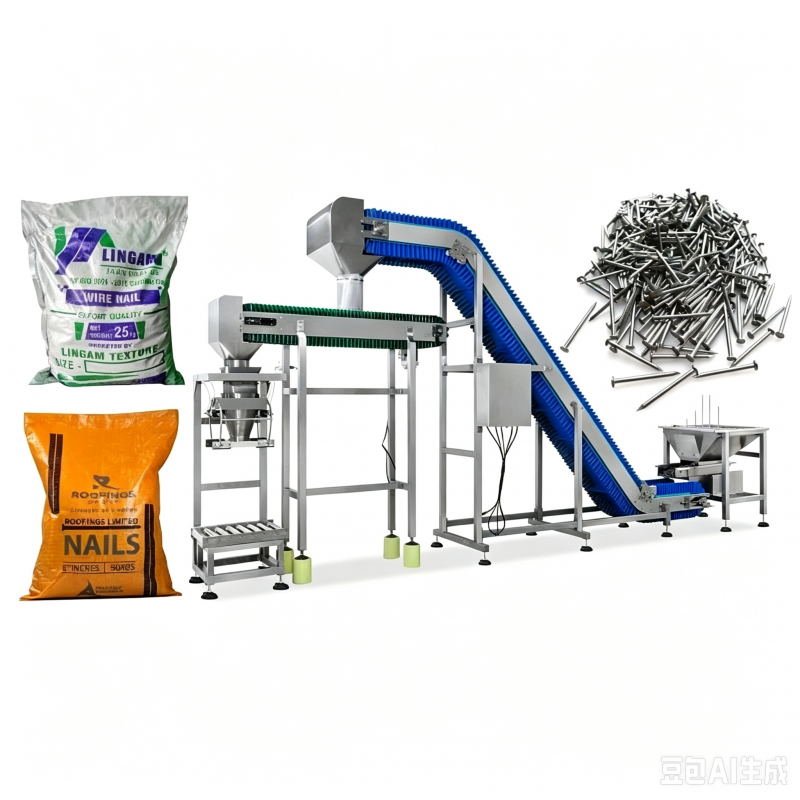 Automatic Nail Weighing Packing Production Line | Hardware Fastener Bag Filling Machine