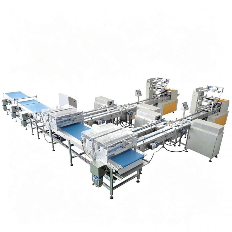 Feeding Packing Line Flow Wrap Line for Biscuit Peach Crisp Pastry